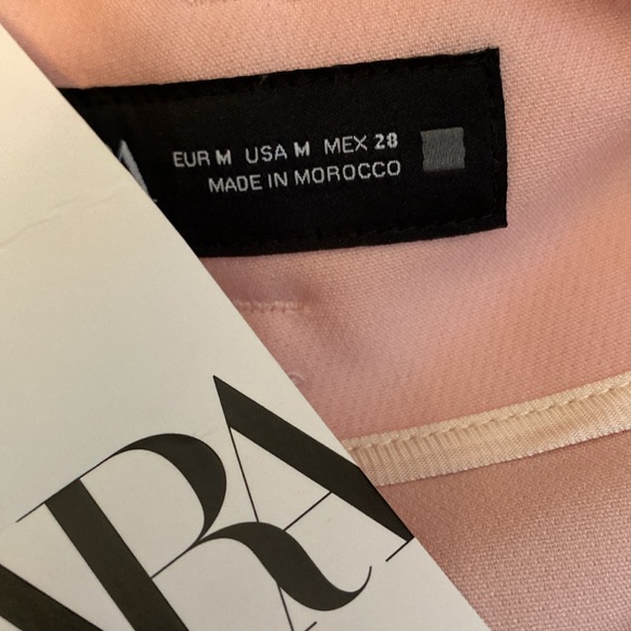 NWT. Zara Pink Viscose Blend Wide Legs Belted Trousers/Pants. Size M. - Picture 6 of 9